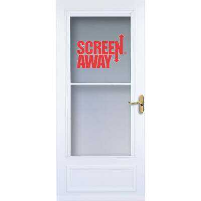 Larson Screenaway Lifestyle 36 In. W x 80 In. H x 1 In. Thick White Mid View DuraTech Storm Door