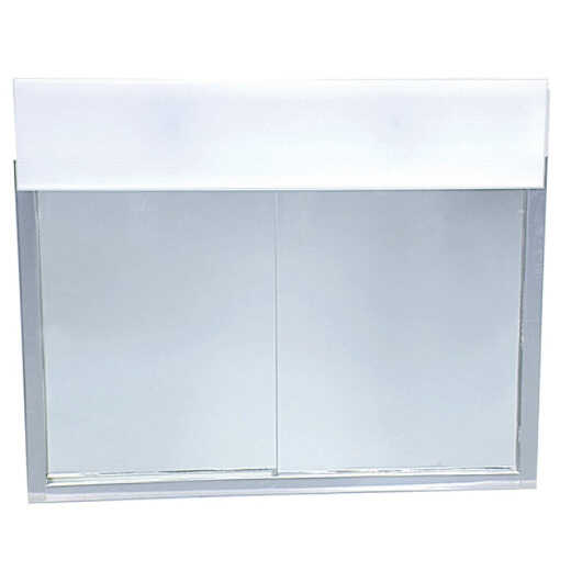 Zenith Stainless Steel 23.5 In. W x 18.5 In. H x 5.5 In. D Bi-View Surface Mount Lighted Medicine Cabinet