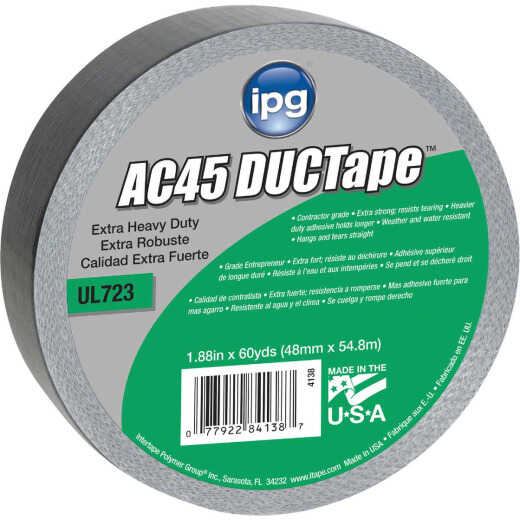 Intertape AC45 DUCTape 1.88 In. x 60 Yd. XHD Contractor Grade Duct Tape, Silver