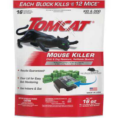 TOMCAT Refillable Bait Station Mouse Killer (16-Refill)