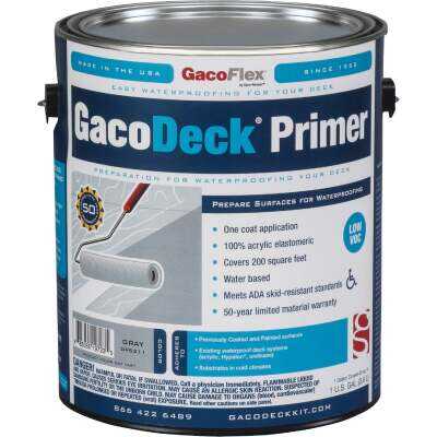 GacoFlex GacoDeck 100% Acrylic Elastomeric Exterior Primer, Gray, 1 Gal.